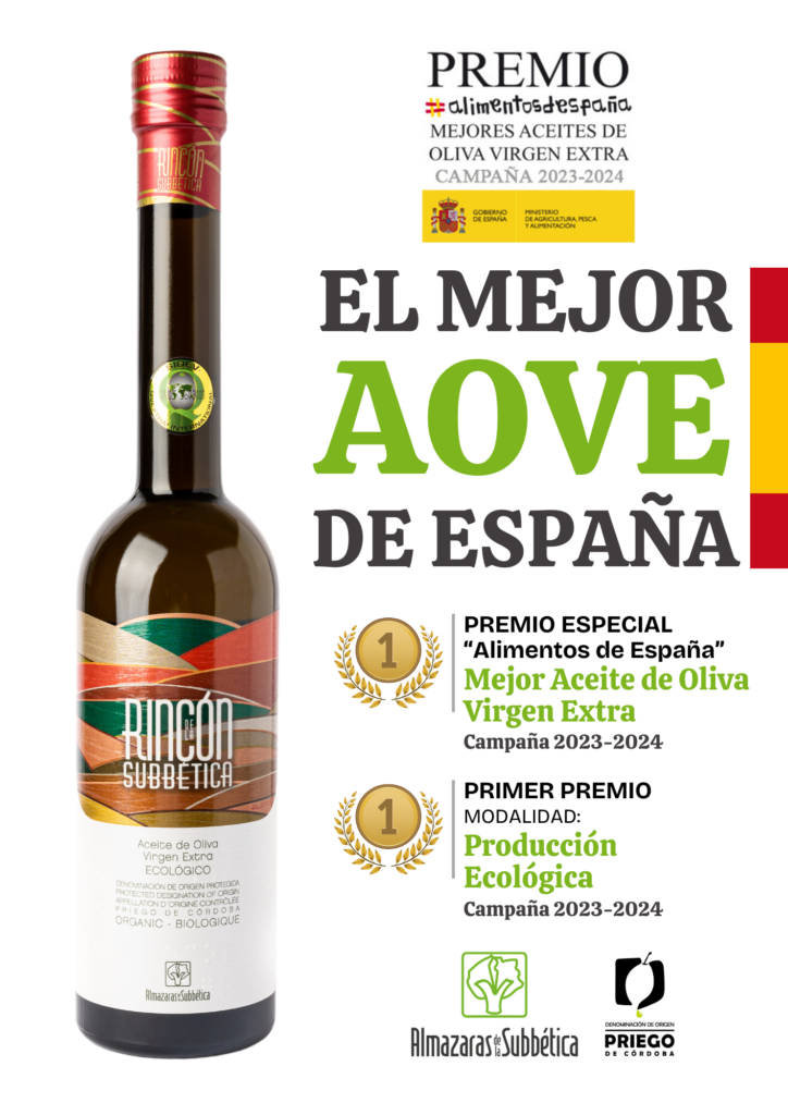 Nuestro ‘Rincón de la Subbética’ obtiene el Premio Alimentos de España al mejor AOVE de entre los mejores