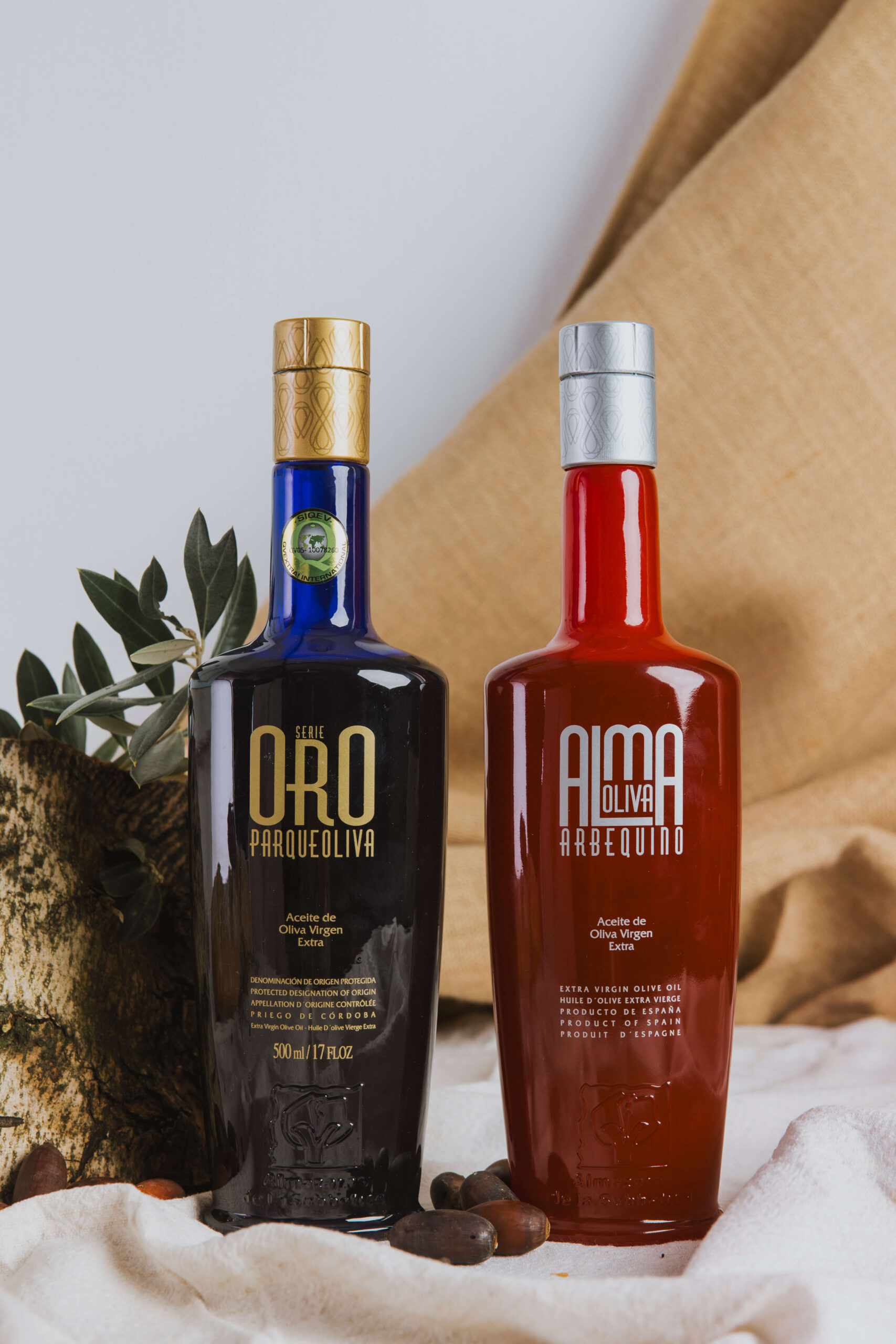Packaging de Parqueoliva Serie Oro y Almaoliva Arbequino